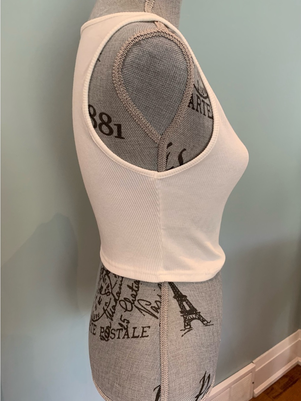 Princess Polly Cream Ribbed Tank Top - Picture 3 of 15